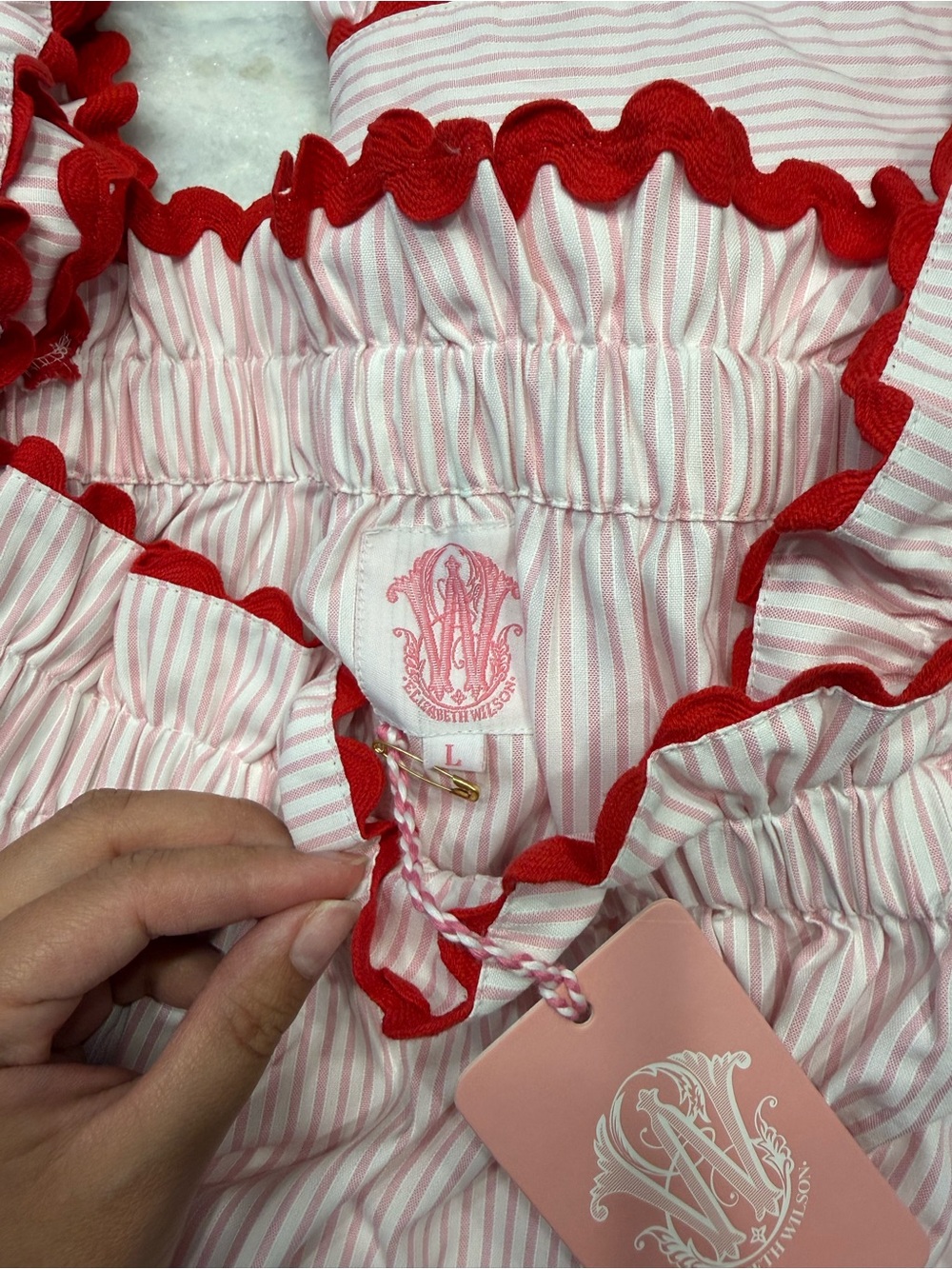 Pink & Red Ruffle Off-Shoulder Sleep Top - Picture 2 of 2
